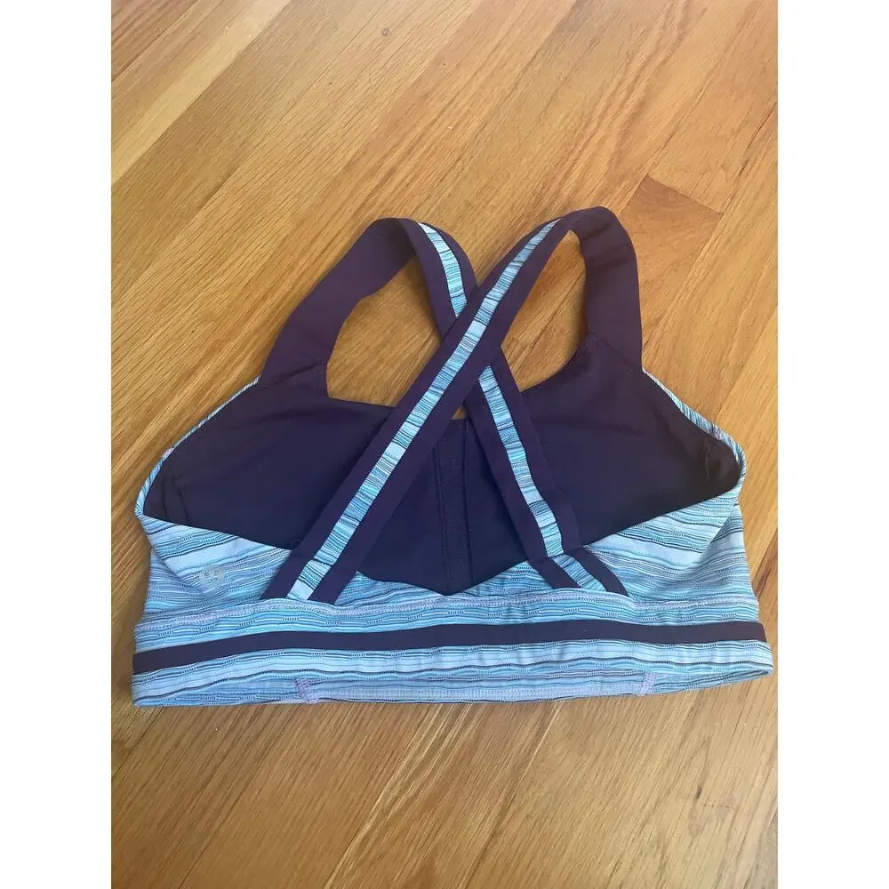 Lululemon Rack Pack Bra Wave Twist size 6 Lilac Caspian Blue / Deep Zinfandel - Picture 4 of 6